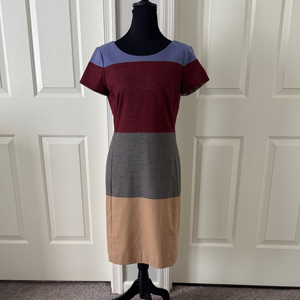 Color Block Short Sleeve Dress